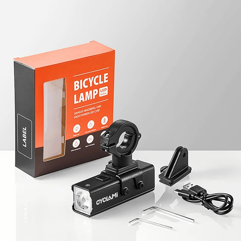 CYCLAMI 1000LM Bike Light Front Lamp Type-C Rechargeable LED 21700