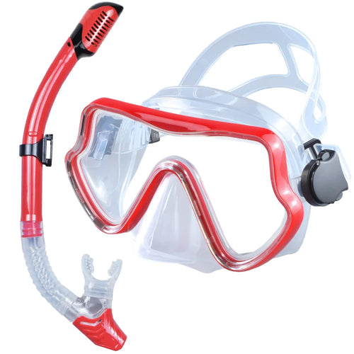 Scuba Diving Mask Snorkel Set For Adults Tempered Glass Professional