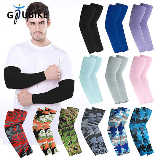 GTUBIKE 2Pcs Unisex Cooling Arm Sleeves Cover Sports Running UV Sun