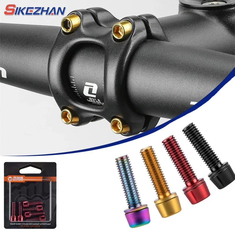 6pcs M5x18mm Bike Stem Screw Alloy Steel Hexagon Screw MTB Road