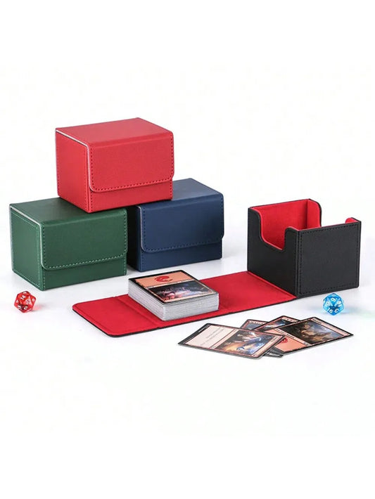 100+ Cards Deck Box Flip Side Inserted Type Leather Card Collection
