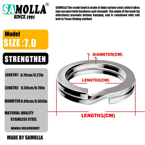 100pcs Fishing Split Rings Stainless Steel 3.5-12MM High Quality