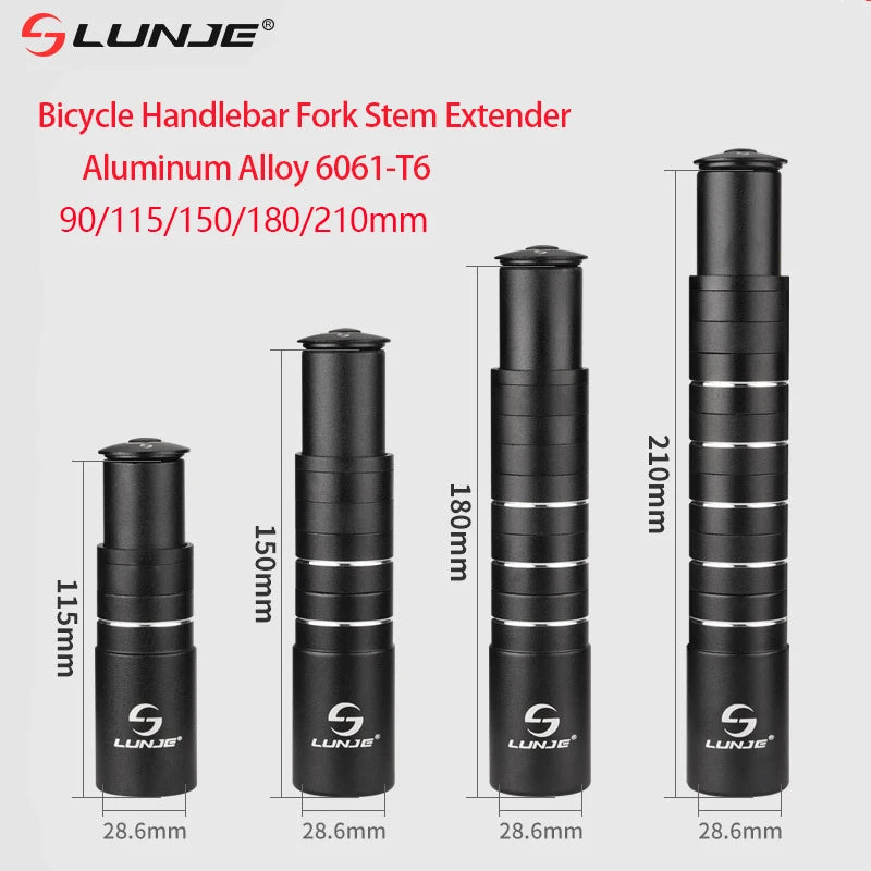 Bicycle Fork Stem Height Extender 90/115/150/180/210mm Aluminum Alloy
