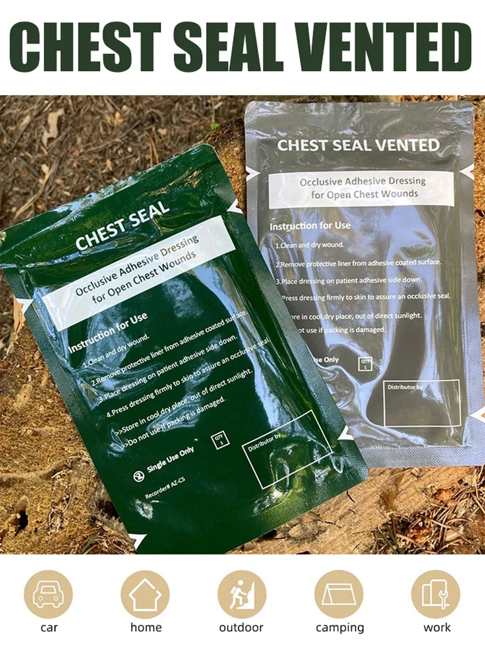 Vent Chest Seal Life-Saving Wound Care for Emergency or Tactical