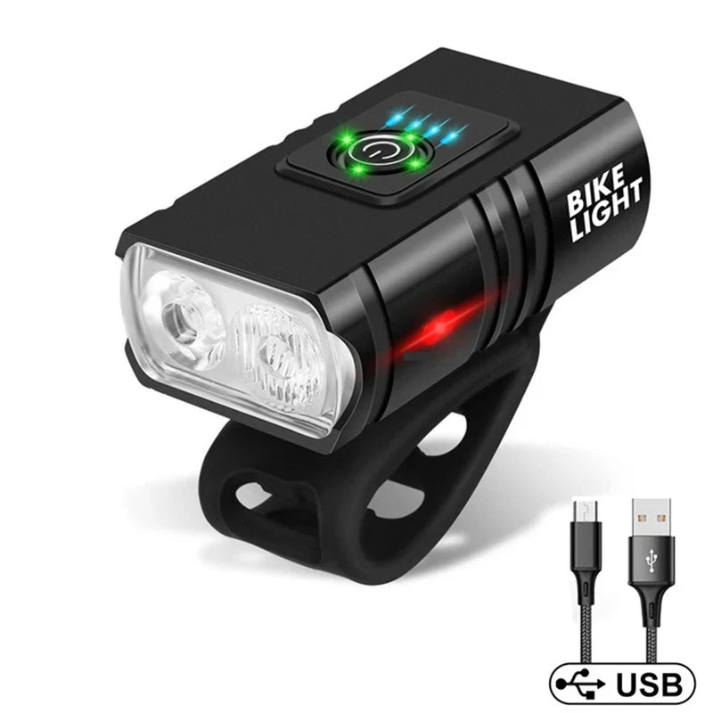 T6 Bike Front Light USB Rechargeable Bicycle Led Light Power Display