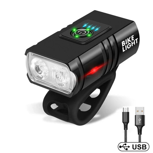 T6 Bike Front Light USB Rechargeable Bicycle Led Light Power Display