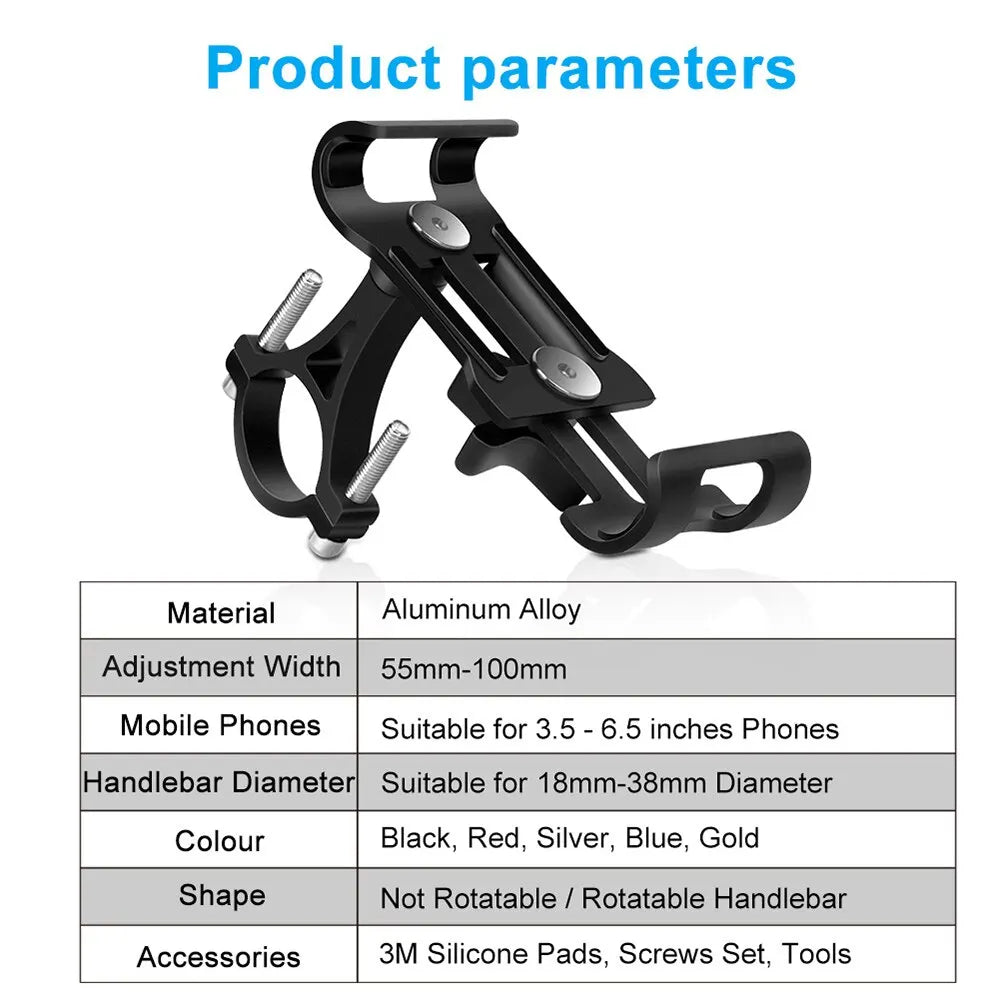 Aluminum Alloy Bike Phone Holder  Anti-slip Bracket Metal Motorcycle
