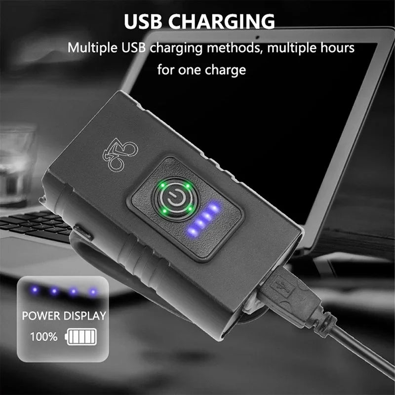 T6 Bike Front Light USB Rechargeable Bicycle Led Light Power Display
