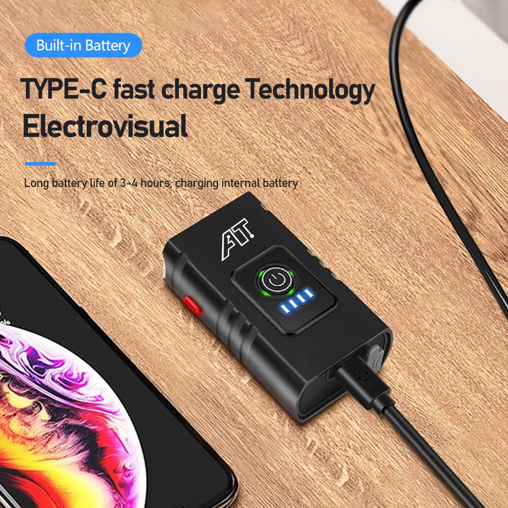 Bike Light T6 LED Bicycle Front Lamp Type-C Rechargeable MTB Headlight