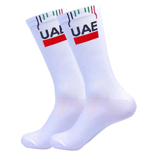NEW 2025 Cycling Socks Men Women UAE Team Breathable Quick Dry Outdoor
