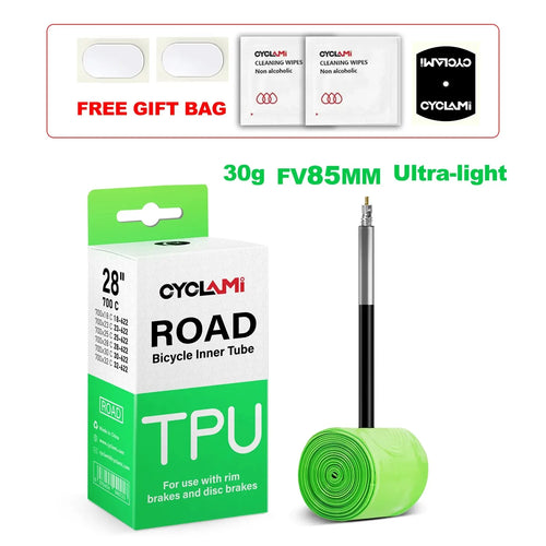 CYCLAMI Ultralight 30g Bike Inner Tube TPU Material 700C 18 32 Road