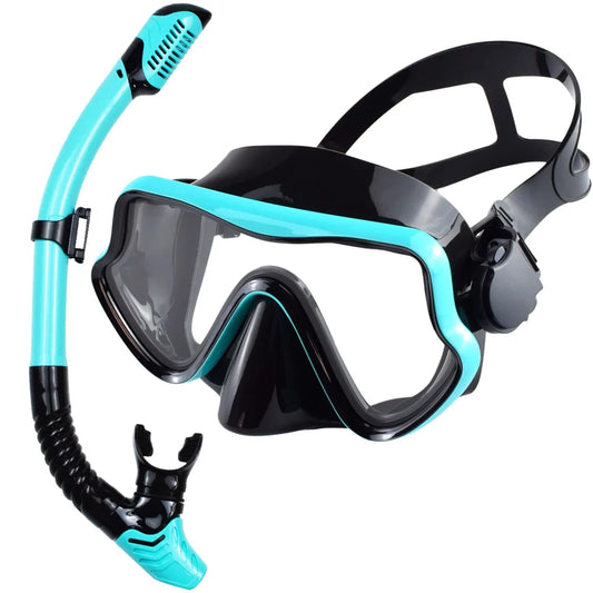 Scuba Diving Mask Snorkel Set For Adults Tempered Glass Professional