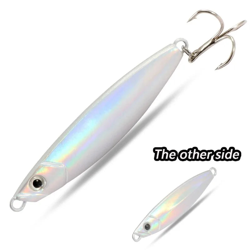 Metal Jig Fishing Lure 10g 20g Cast Hook Swimbait 3D Laser Wobbler