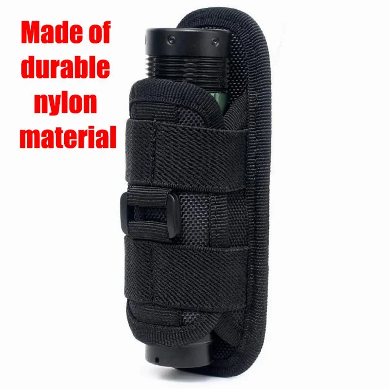 Tactical Flashlight Pouch Belt Torch Bag Durable Hunting Lighting