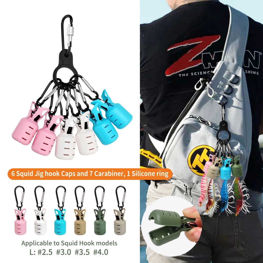ILURE 6pcs Squid Jig Hook Cover Fishing Hooks Cover Umbrella Hook Caps