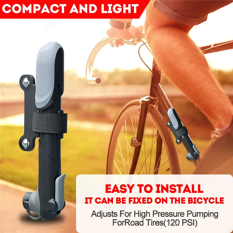 Portable Bicycle Pump Mini Hand Pump Bike Tire Fill Inflator Air