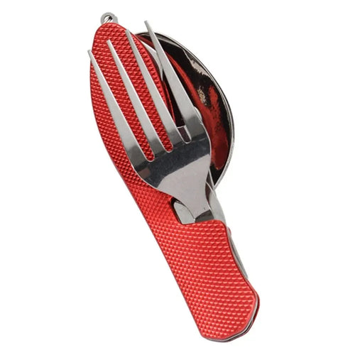 Foldable Camping Utensil Set - Multi-Functional Knife, Fork, Spoon