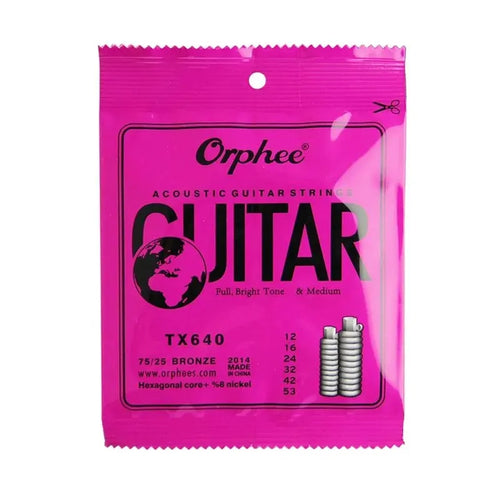 Orphee TX620 630 Acoustic Guitar Strings Hexagonal Core+8% Nickel