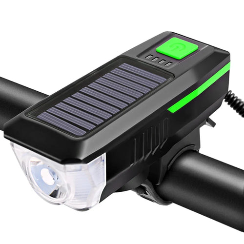 Solar Bicycle Light USB Rechargeable Power Display MTB Mountain Road
