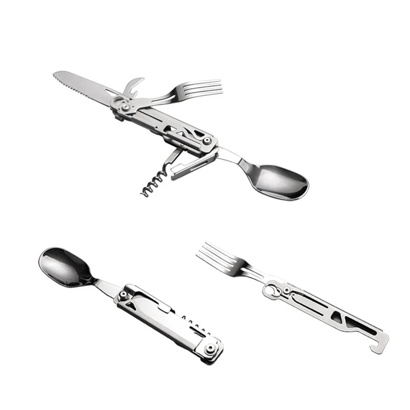 Multifunctional tableware Portable Stainless Steel Rope Knife Card