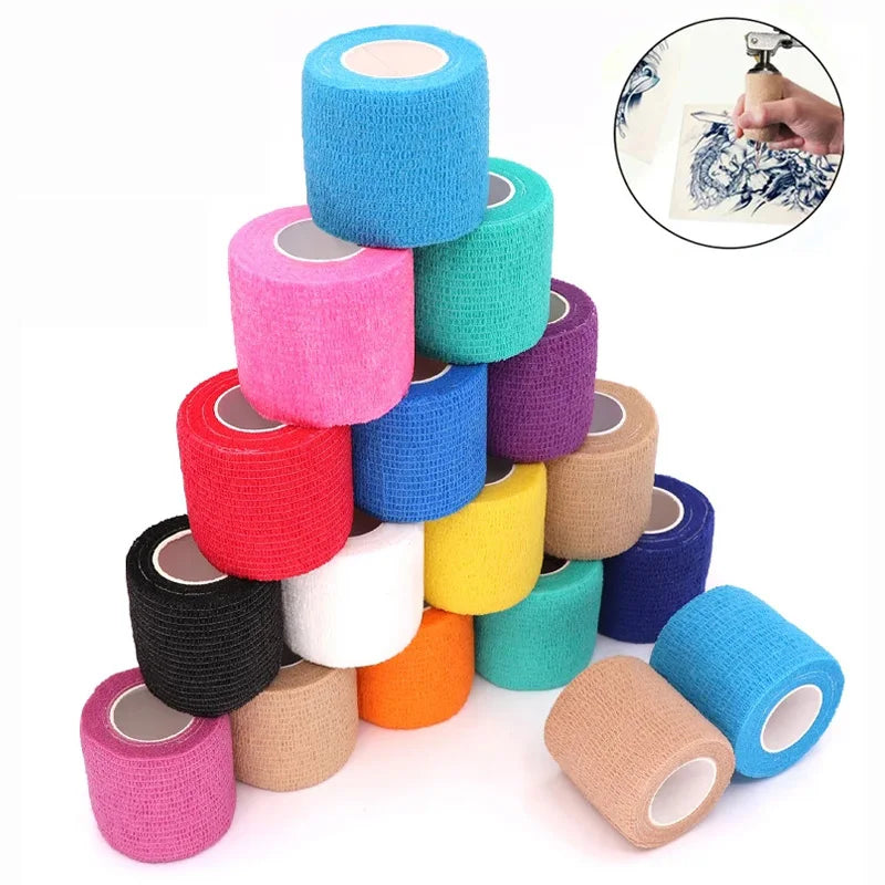 10 pcs Colorful Sports Self Adhesive Elastic Bandage Wrap Tape For