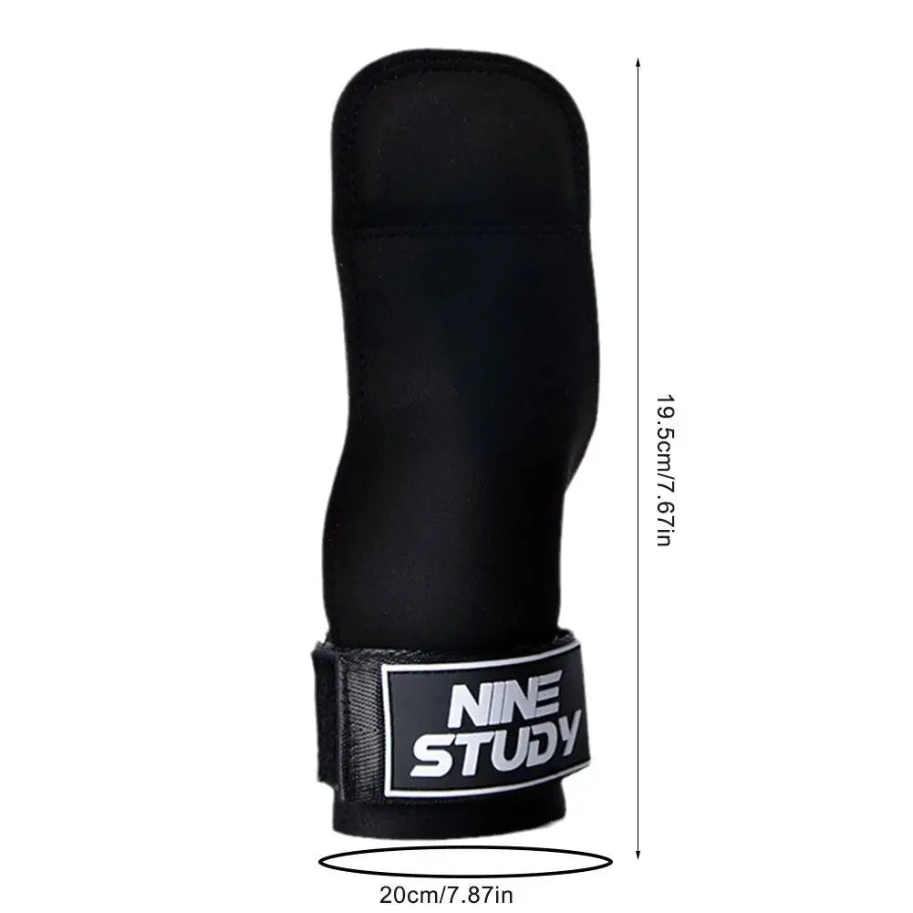 Double Layers PU Leather Gloves Wrist Straps for Weight lifting Grips