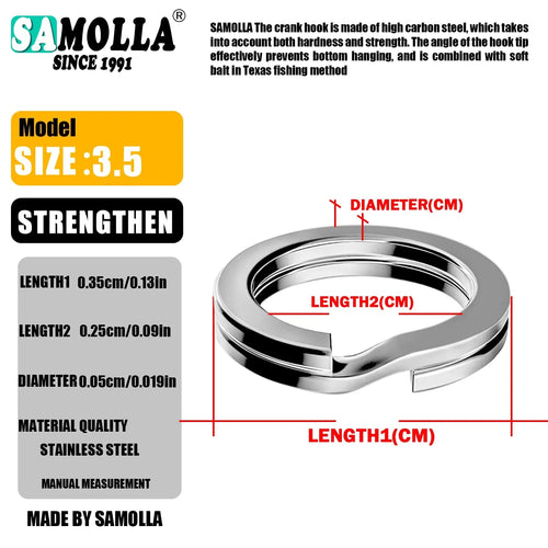 100pcs Fishing Split Rings Stainless Steel 3.5-12MM High Quality