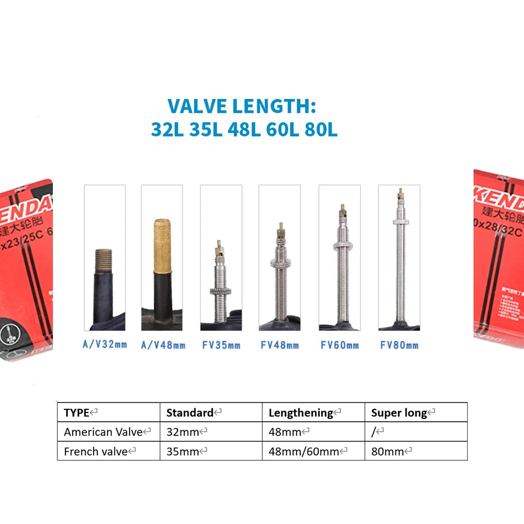 1PCS KENDA Bicycle Tire Inner Tube 700C 18-23C 23-25C 28-32C 35-43C