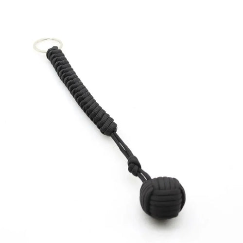 1pc Monkey Fist Steel Ball Self Defense Lanyard Survival Key Chain