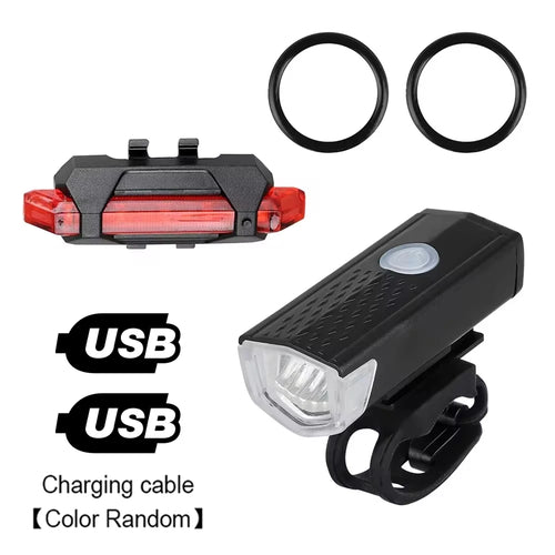 Bike Light Set Bicycle Headlight Taillight USB Rechargeable MTB Bike