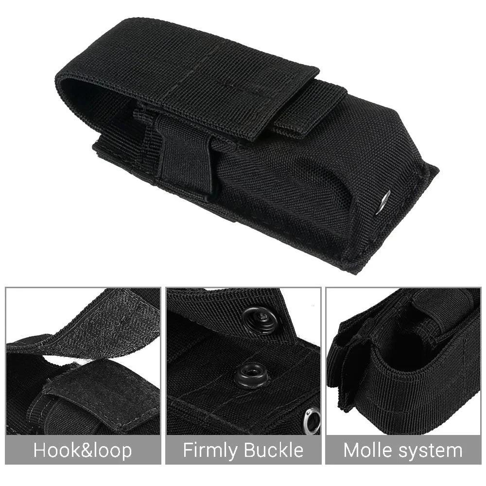 Tactical Molle Flashlight Pouch,Torch Holder,Magazine Single Mag