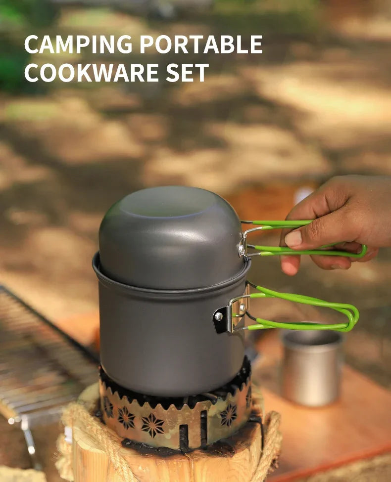 Ultralight Camping Cooking Utensils Outdoor Tableware Pot Set Hiking