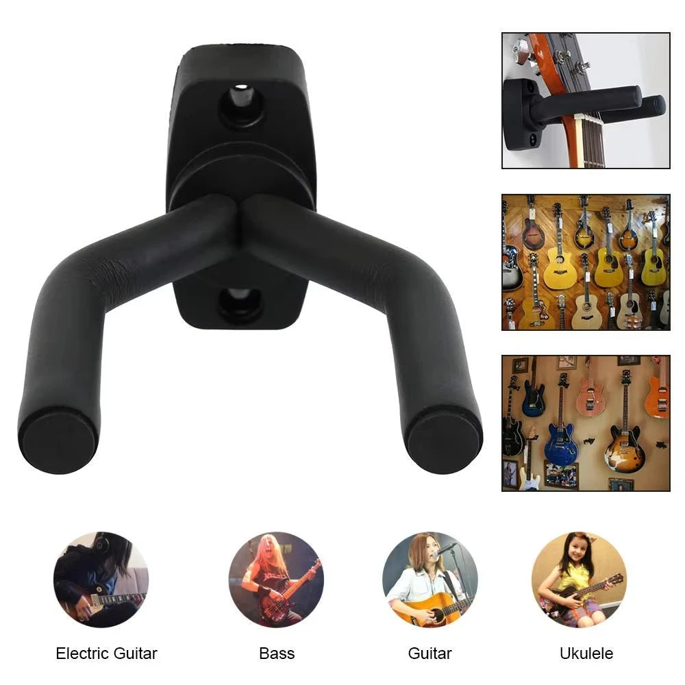 Wall hanger for guitar from 1 to 10 pieces, black hook for all sizes,