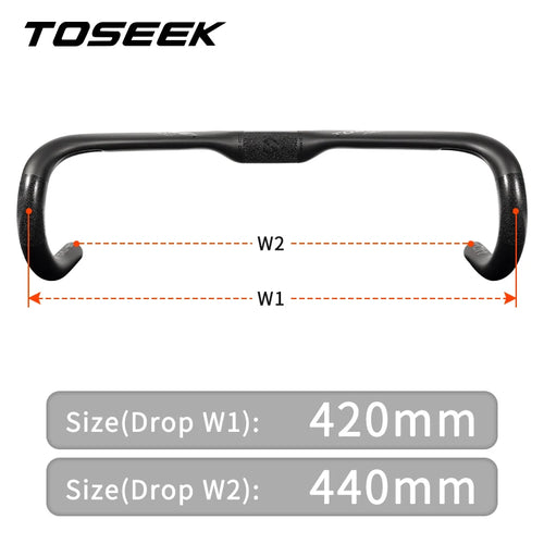 TOSEEK ZXB-TWO Bike Carbon Road Handlebar 400/420/440mm UD Matt
