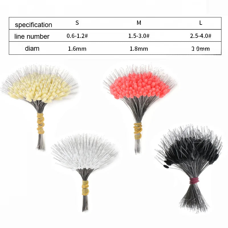 300Pcs Silicone Space Bean Oval Stopper Bobber Profession Fishing