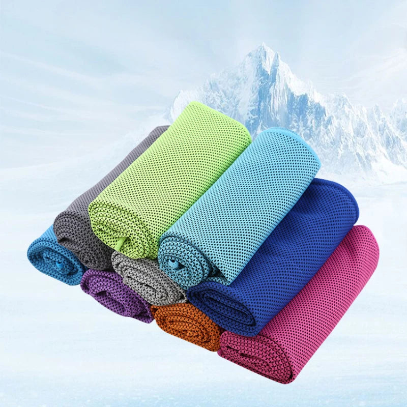 Outdoor Towel Round Silicone Wrapped Ice Towel Soft Breathable Cool