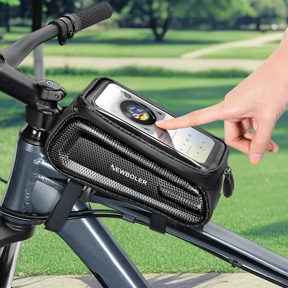 NEWBOLER Bicycle Bag Cycling Top Front Tube Frame Bag Waterproof 6.5
