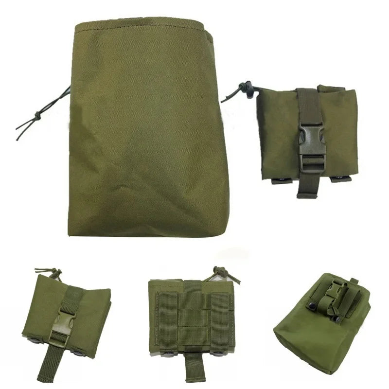 Folding Molle Magazine Dump Drop Pouch Military Airsoft Ammo EDC Tool