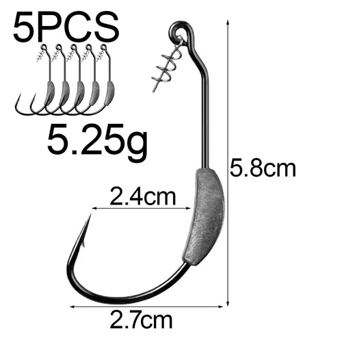 Jig Crank Head Barbed Hook 2g 3g 5.25g 7g Soft Lure Worm Offset