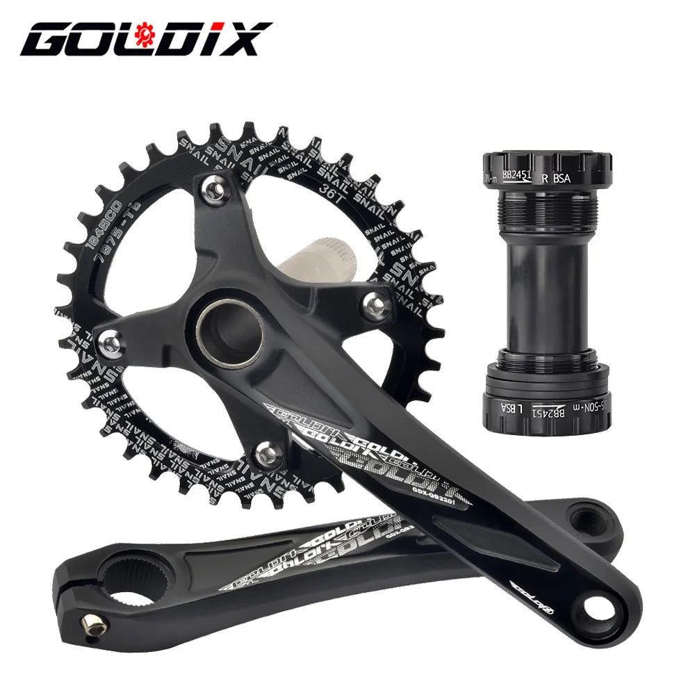 GOLDIX 104BCD Wide and narrow teeth bicycle crankset 170/175mm crank