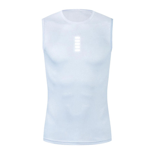 Reflective Cycling Base Layers White Cycling Undershirt Quick Dry Vest