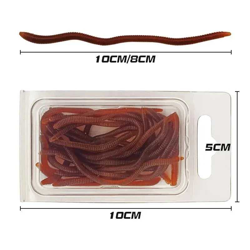Lifelike Fishy Smell Red Soft Lures Simulation Earthworm Red Worms