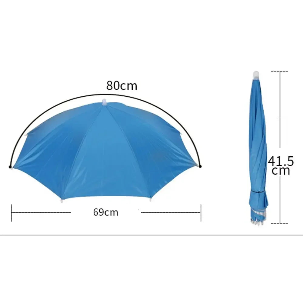 1PC Umbrella Hat Windproof Fishing Head Wearing Sunshade Rain Gear