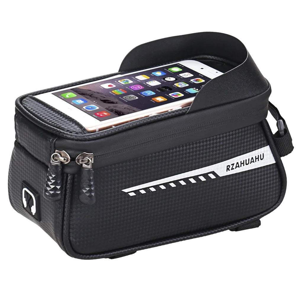 Waterproof Bike Front Frame Bag with TPU Touch-Screen Sun-Visor and