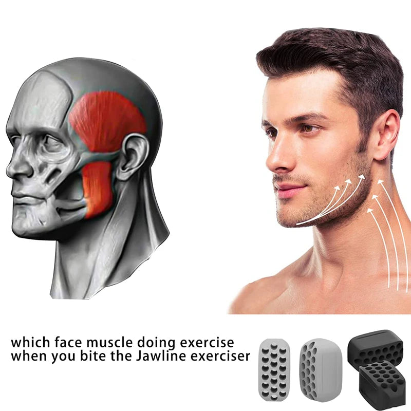 Silicone Jaw Exerciser Facial Toner & Jawline Fitness Ball Neck Toning