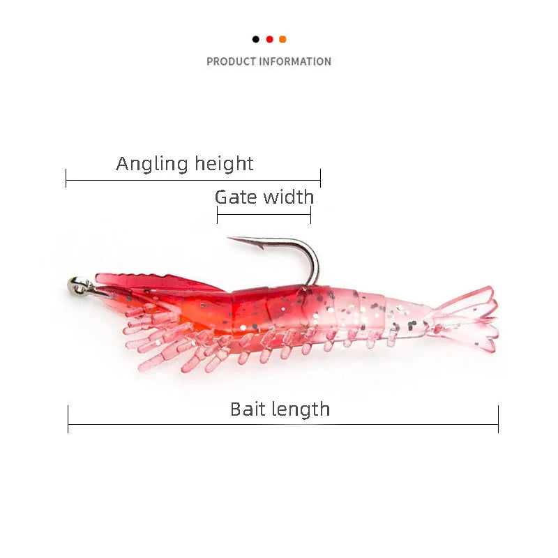 ANFS 4pcs/Bag 6cm 3g Luminous Simulation Shrimp Soft Bait Artificial