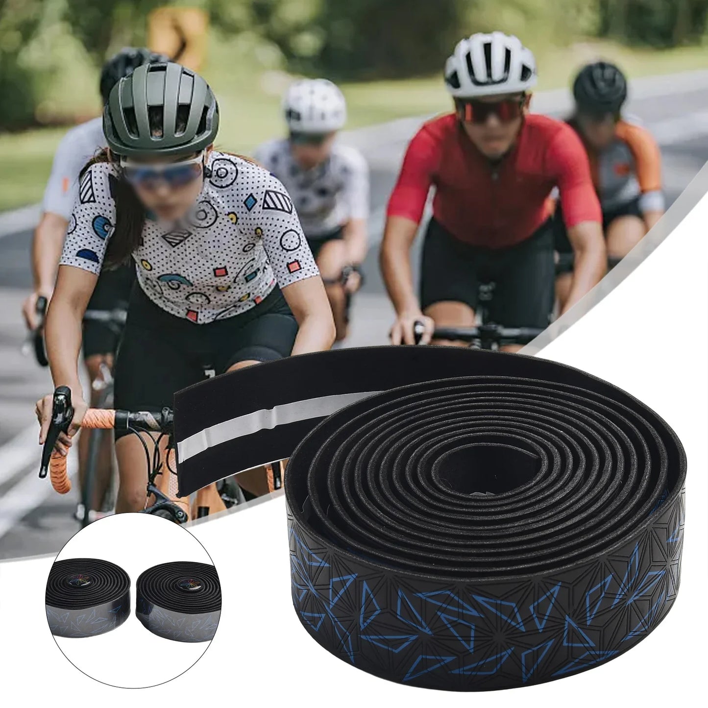 2Pcs Anti-Slip Handlebar Tape PU Road Bike Shock Absorption Handle Bar