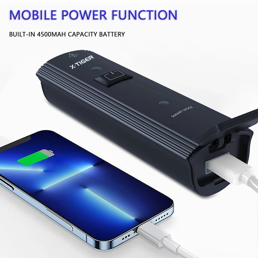 X-TIGER Smart Bicycle Light Waterproof Flashlight TYPE-C Charging