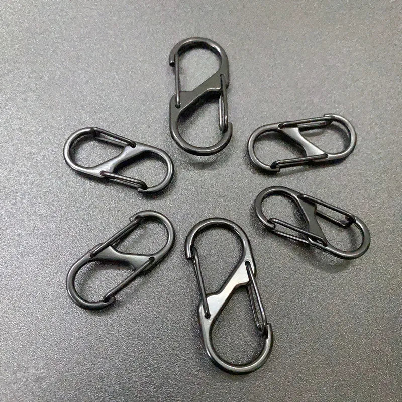 10 Pcs of S-shaped lock buckles, metal double headed keychains,