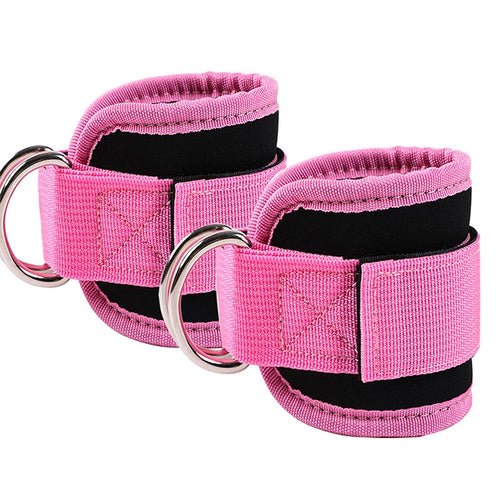 2PCS Ankle Straps Cable Double D-Ring Ankle Cuffs For Gym Workouts